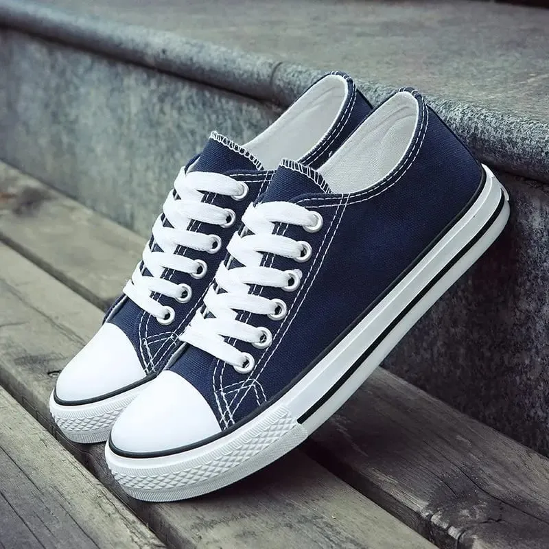 Men's Canvas Shoes Breathable Casual Sneakers Korean Style Versatile Student Flat Heel Low Cut Durable TPR Outsole Fashionable — image 8