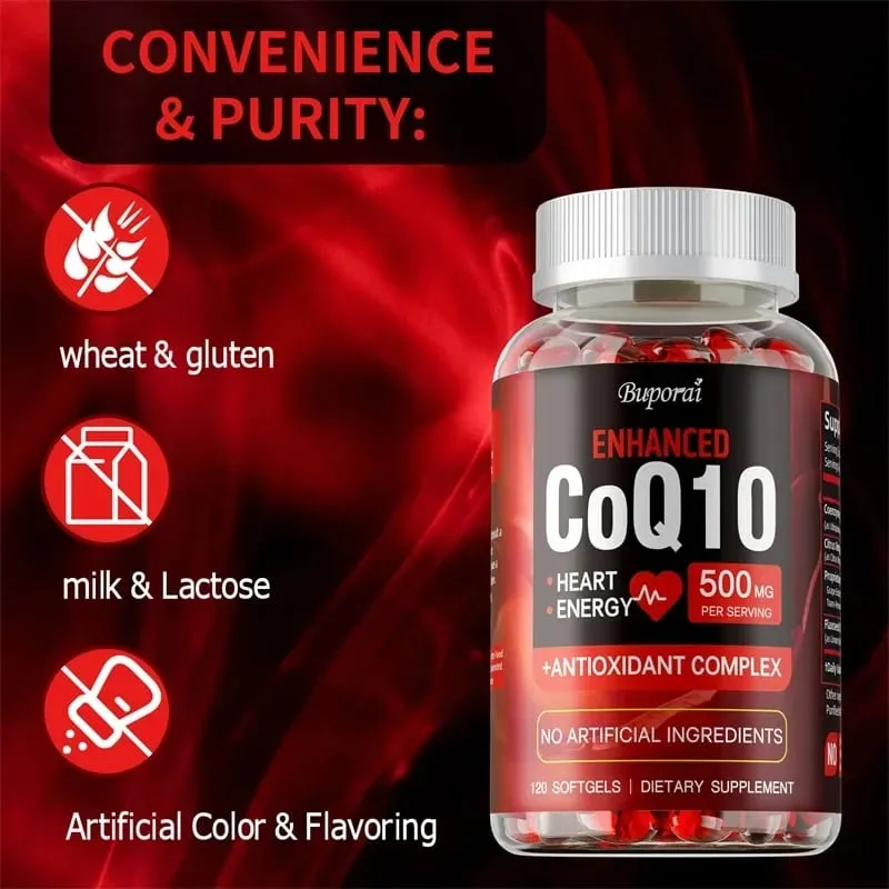 CoQ10 Supplement - Super Absorption Antioxidant Good for Heart Health and Energy Production Coenzyme Q10 Vitamin