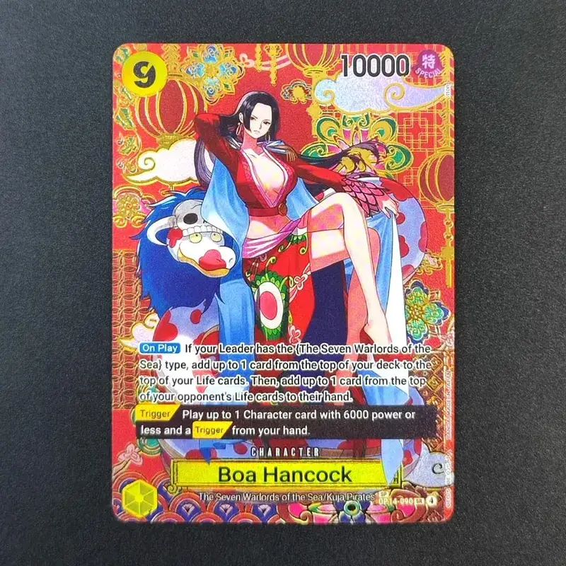 Diy One Piece Op14 Sp Card The Azure Sea Seven Hancock Perona Mihawk Sengoku Kid Killer Sugar English Collection Tcg Anime Card — image 12