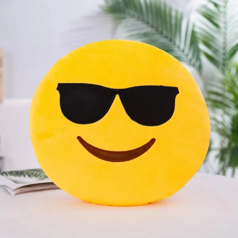 32cm Meme Emoji Smiley Face Plush Pillow Super Cute Soft Hugging Pillow for Sleeping Rest And Cushion - Toy Gift