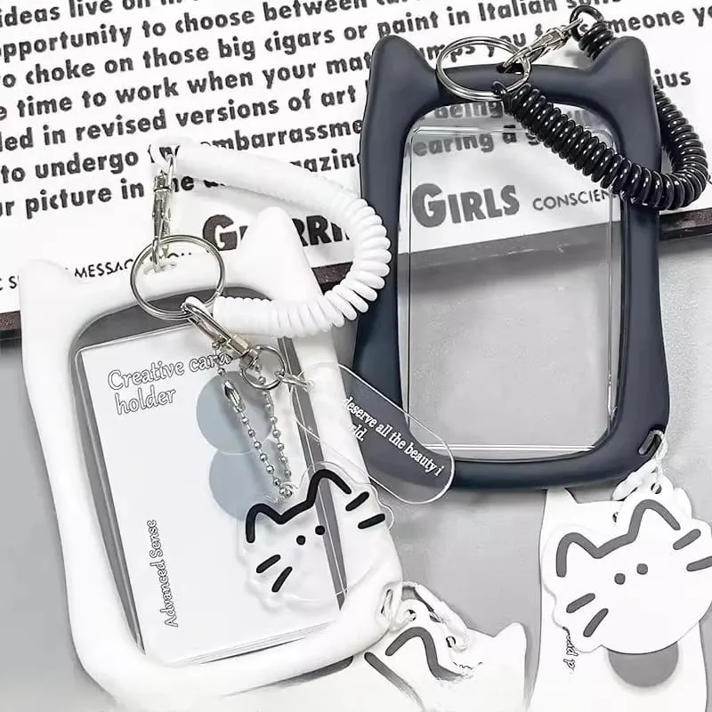 Cute Photocard Keychain Case - Clear PVC Card Holder with Key Ring for Backpack Protective Display Sleeve for Idol Photo Gift for Fans Collectors — image 1