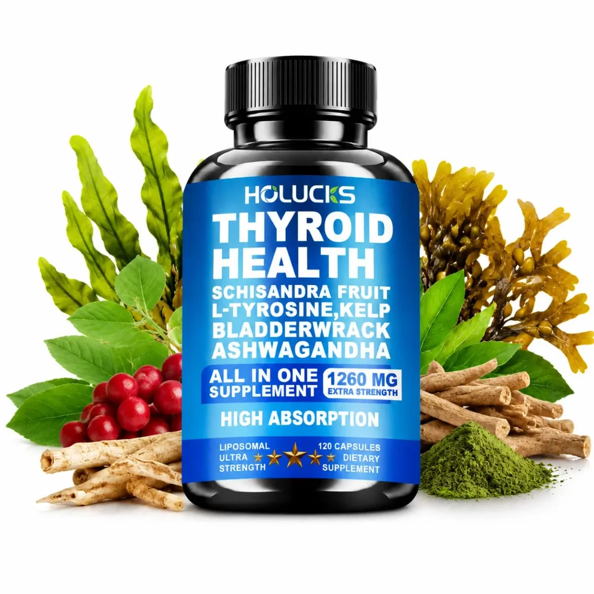 Advanced Thyroid Wellness Capsules with Schisandra Ashwagandha Kelp Improve Metabolism Focus & Whole-body Vitality Immune