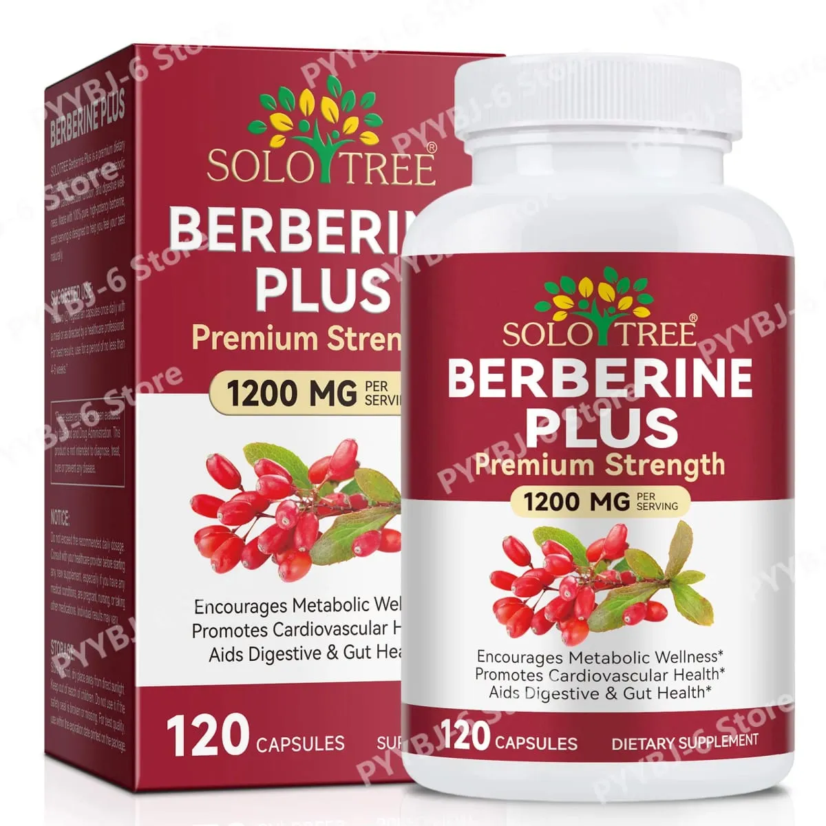 Berberine Plus Capsules 1200mg Berberine HCl Metabolism & Digestive Gut Health Support 120 Capsules — image 2