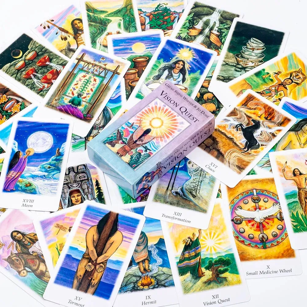 Hot Sales Vision Quest Tarot 78-Card Deck 10.3*6cm Fate Divination Tarot Cards FortuneTelling Card Games Party Board Game