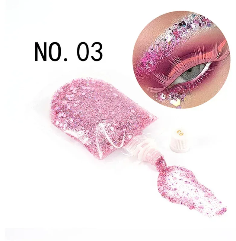 Gel à paillettes pour le visage et les yeux, crème scintillante pour scène, fête, maquillage coloré, lèvres, cheveux, ongles, cosmétique, Festival, fard à paupières, 40ML