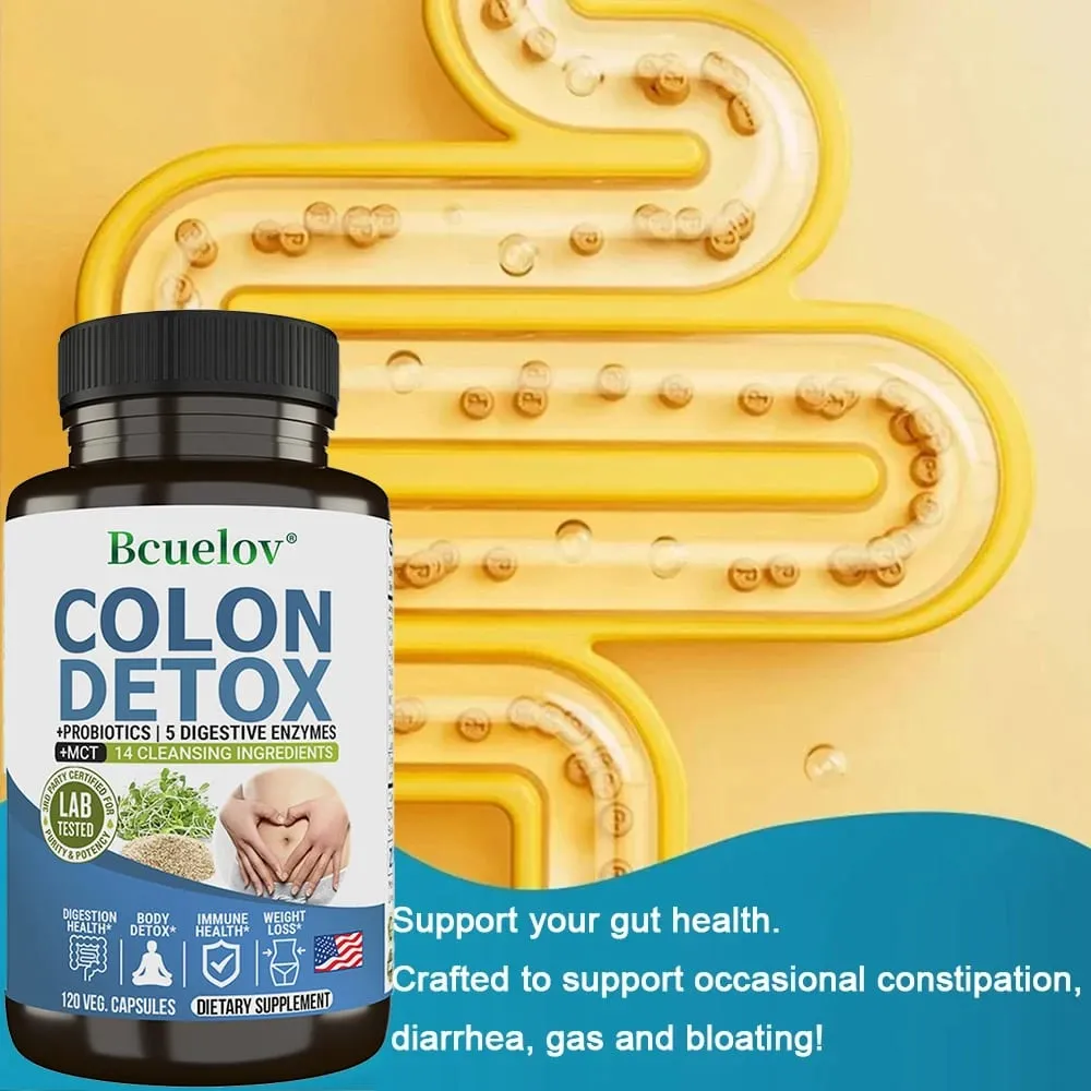 Suplemento de desintoxicação para limpador de cólon - Limpeza intestinal e probióticos - Digestão natural, Constipação e alívio intestinal Saúde intestinal