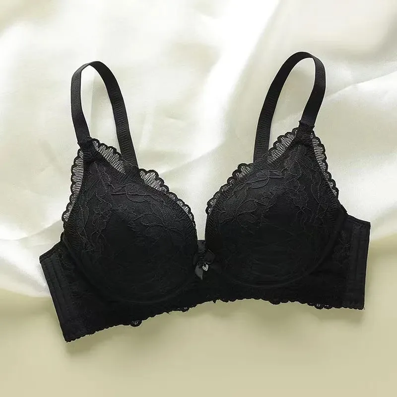 Thickened 8cm Push-Up Adjustable Bra without Underwire for Small Breasts Comfortable Gathered Auxiliary Lingerie for Women