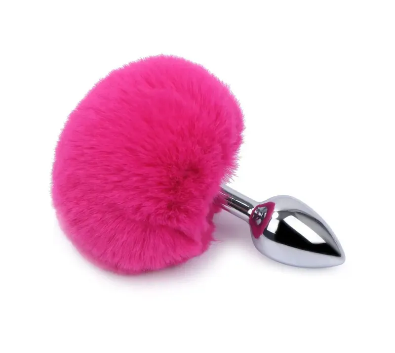 Plush Silicone Rabbit Tail Butt Plug Vibrator Dildo Prostate Massager Sex Toy Men Women Adult Reusable
