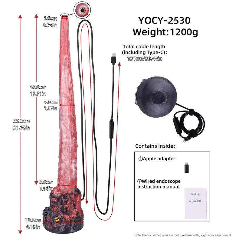 55cm Long Dragon Dildo Extendable Camera Dilator Silicone Anal Expansion Butt Plug Anus Exploration 18+ Sex Toys For Adults