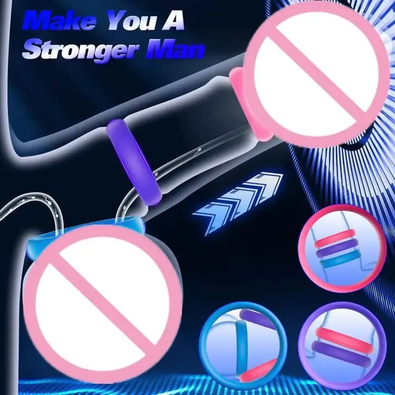 New 3Pcs Men Or Couples Reusable Silicone Cock Penis Rings Enlargers Erection Enhancing Long Lasting Ejaculation Adult Sex Toys