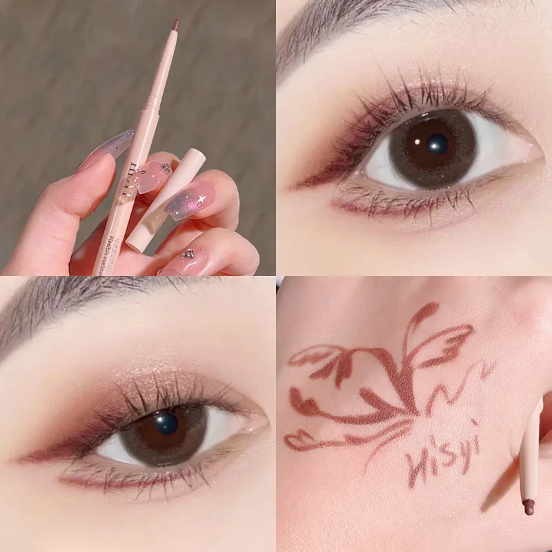 Ultra-fine Matte Red Gel Eyeliner Pencil Brown Under Eye Liner Pen Waterproof Matte Aegyosal Lying Silkworm Eyes Makeup — image 9