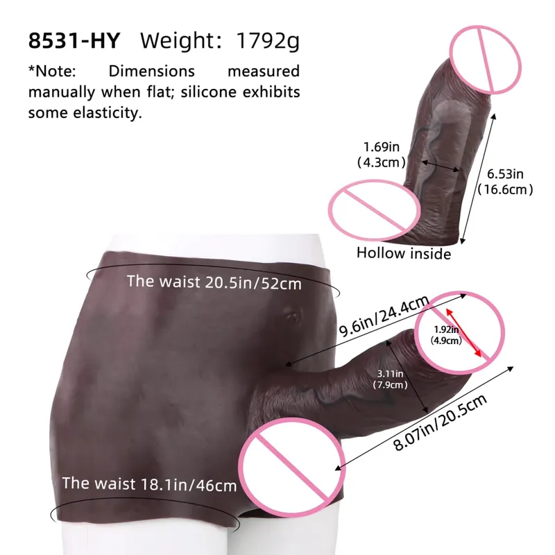 Large Realistic Men's Penis Sleeve Pants Silicone Super Soft Adult Men Strapon Erotic Products Dick Extender Sex Toy 18+ — image 28