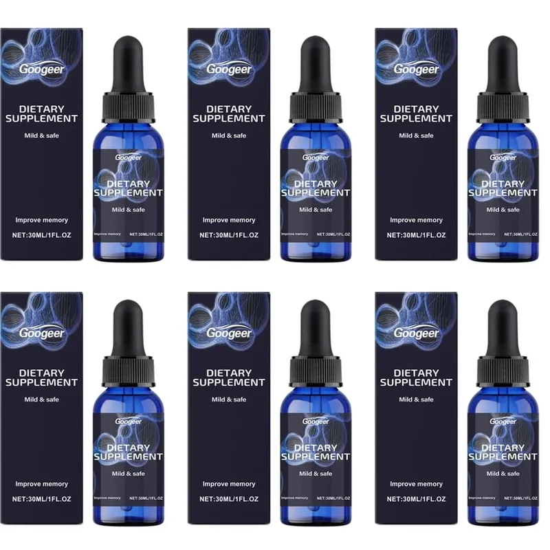 Googeer Methylene Blue Drops Memory Focus Support Drops with Vitamin B1 Mint Leaf Extract Gluconolactone Alcohol Free 30 ML