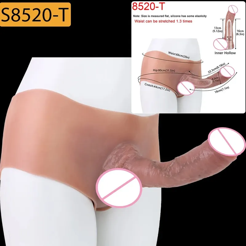 High Waist Strap-On Penis Sleeve насадка на член Skin Touch Hollow Penis Cover Silicone Wearable Extension Sex Toys For Men — image 27