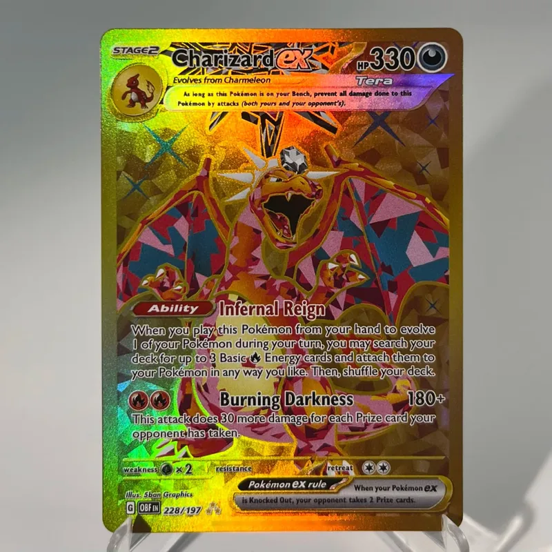 OBF PAL ASR Cards PTCG4-B EX Rainbow Ninetales Cleffa Charizard Rare Collection Battle Toys Gifts for Hobbies — image 11