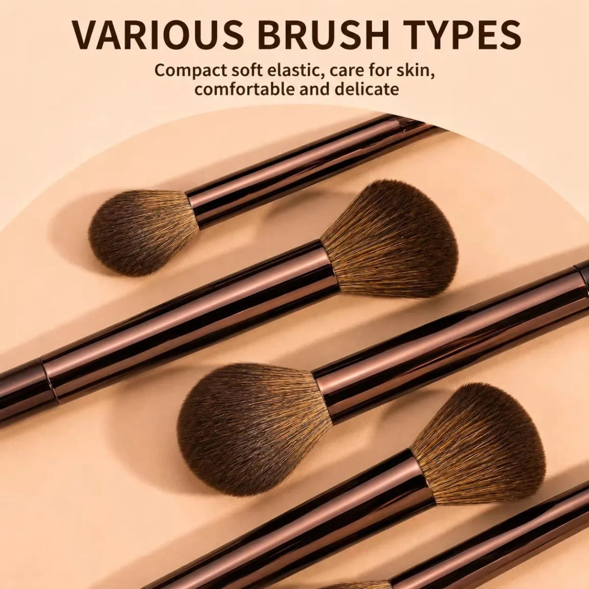 16pcs Makeup Tools Including 13pcs Makeup Brushes Set + 1pc Makeup Bag + 2pcs Air Puff Accessories Foundation Brush Blush Brush.