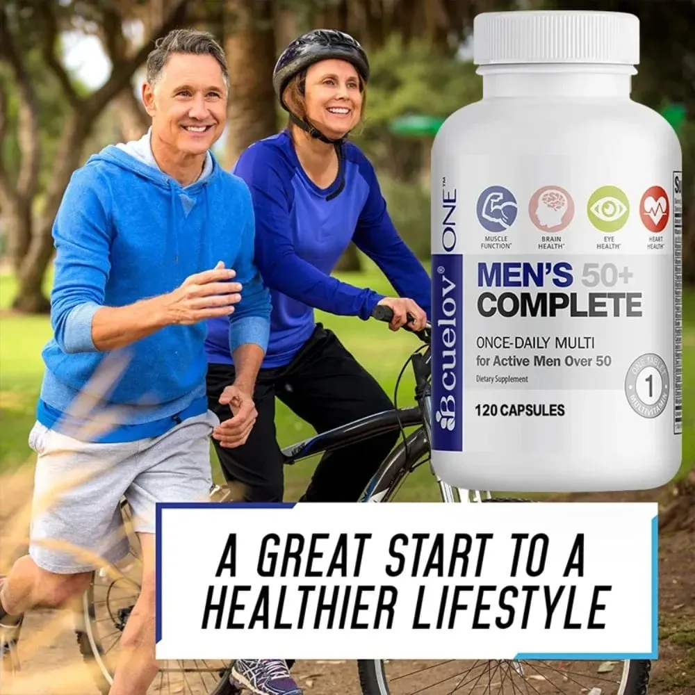 Men's Multivitamin for 50+ - High Potency Formula for Brain Eye & Heart Health for Brain Eye & Heart Health 120 Capsules