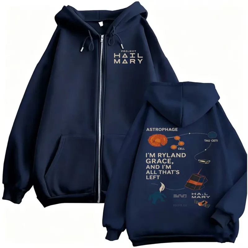 Project Hail Mary Fan Gift Zipper Hoodies Men Women Fashion Humor Gothic Sweatshirt Jacket Coats Casual Bodywarmer Zip Up Hoodie — image 3