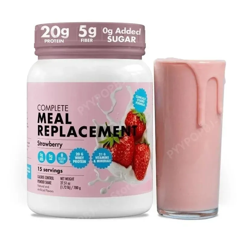 Meal Replacement Milkshake 20G Protein 5G Fiber 21 Vitamins Nutrients Minerals Strawberry Flavor 780g