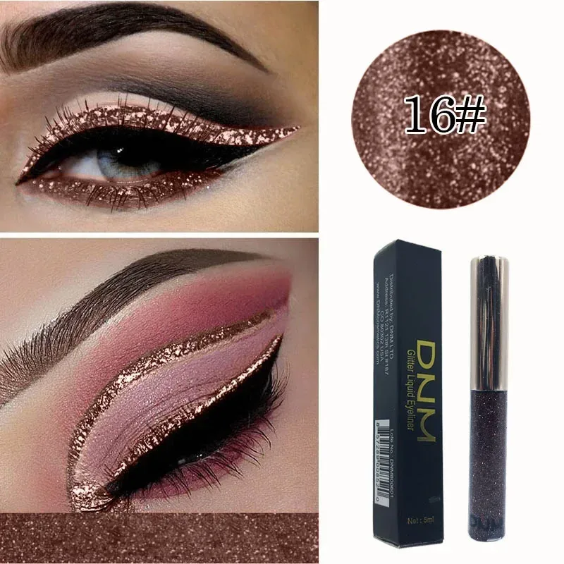 16 Colors Diamond Liquid Eyeliner Professional Silver Green Shiny Eyes Flash Long-lasting Liquid Glitter Eye Liner Beauty Makeup
