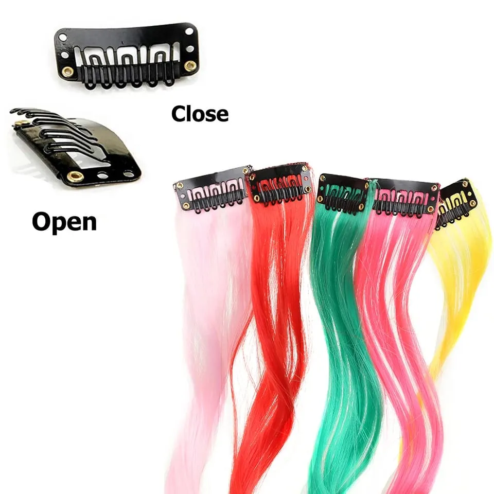 22 Inch Wavy Clip In Hair Extensions Double Weft BB Clip Synthetic Hair No Tangle No Shedding for Women Daily Party Cosplay