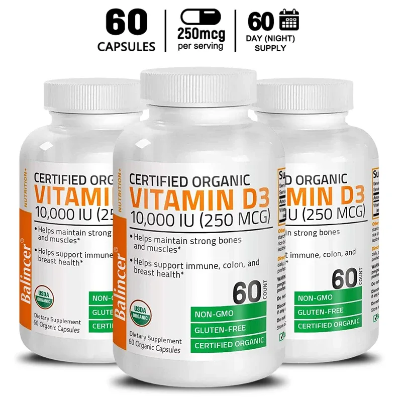 Vitamin D3 - Promotes Healthy Muscle Function and Immune Support Strong Bones and Nervous System Health 120 Capsules