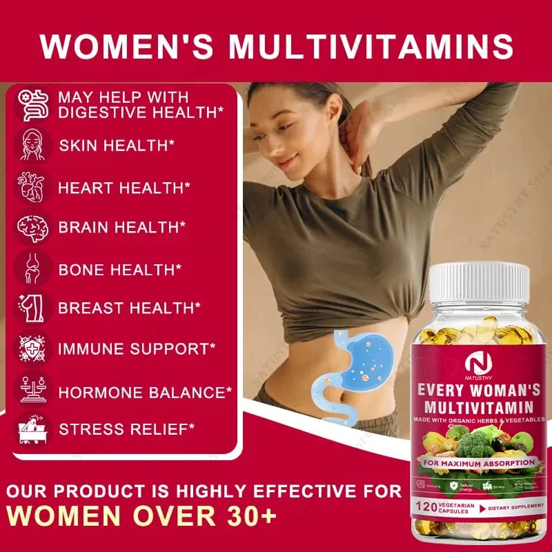 Multivitamin For Women Capsules Support Hormone Balance Skin Heart Brain Bone Immune Health