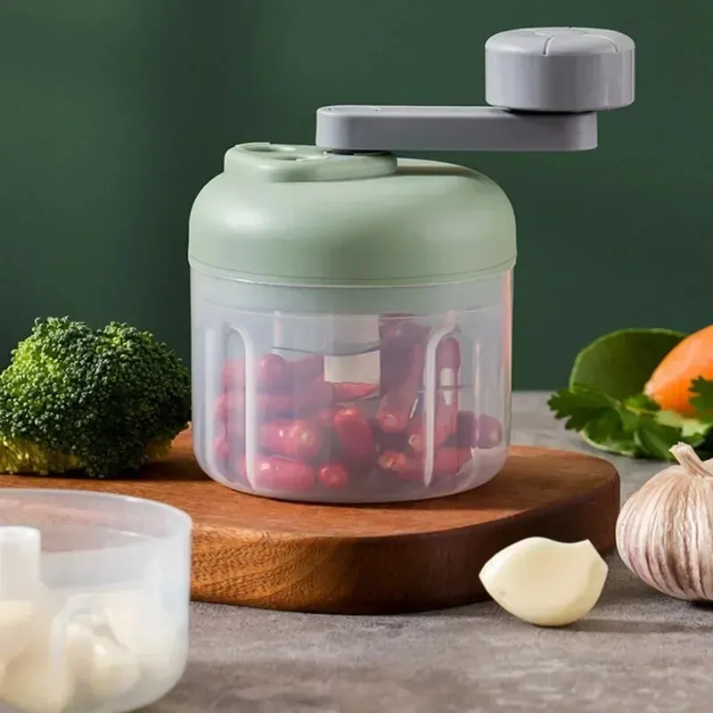 Multifunktionel grøntsagshakker Lille foodprocessor Manuel hånddrevet madhakker Hakkerværktøj Hvidløg Køkkengadgets