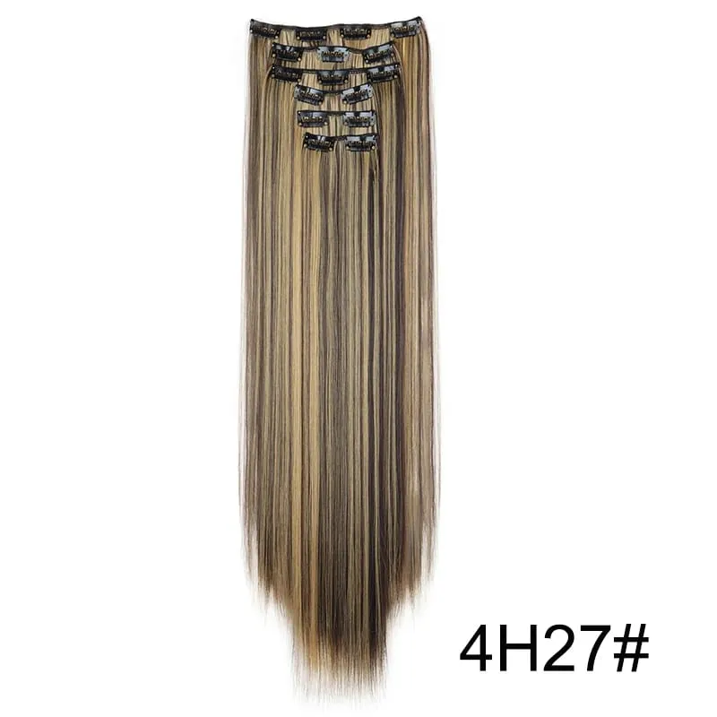 24Inch Synthetic 6pcs/set Long Straight Hair Extension Increasing Volume Extending Soft Comfortable Hairpiece for Women — image 13