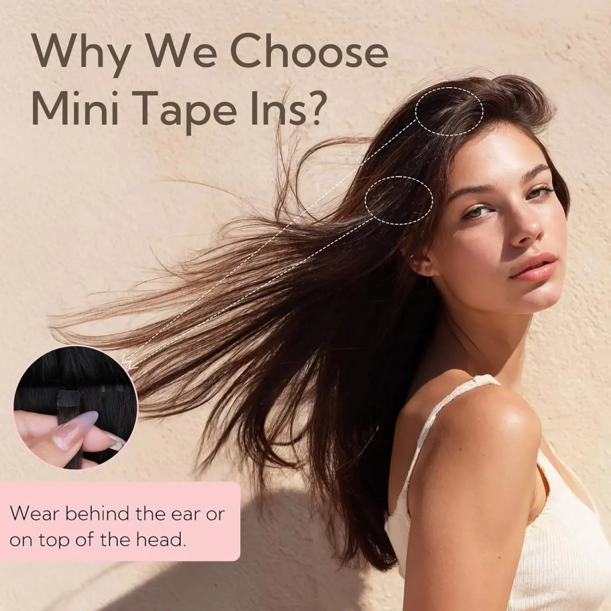 Multi Color Mini Skin Tape In Human Hair Extensions 10 Pieces 12 Inch To 20 Inch Multiple Color Options Remy Hair Natural Comfortable Wear for Women Thickening And Lengthening — image 6