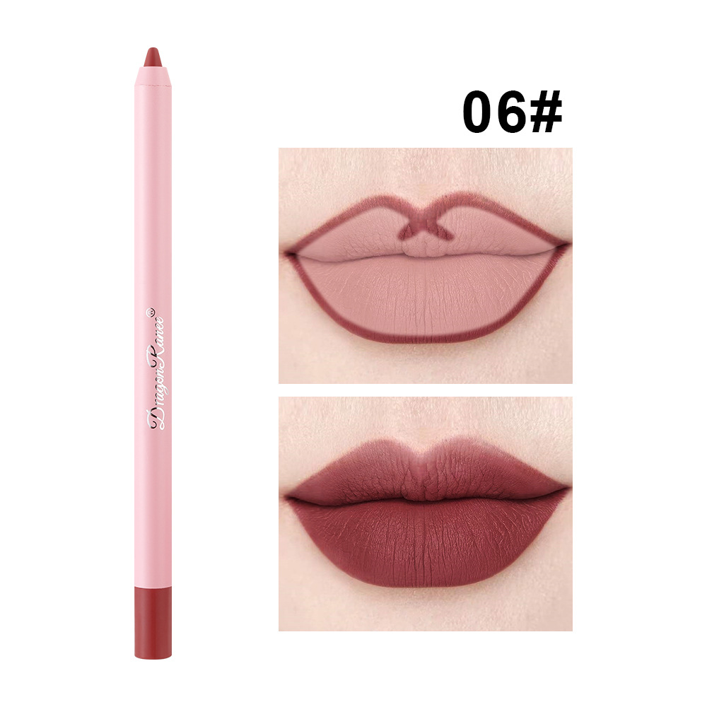 Waterproof Matte Lip Liner in Bean Paste Color Lip Plumping Lipstick Pen Non-Fading Lip Liner Waterproof and Sweat-Proof Long-Lasting Matte Lip Liner One-Second Plump Lip Lipstick Pen