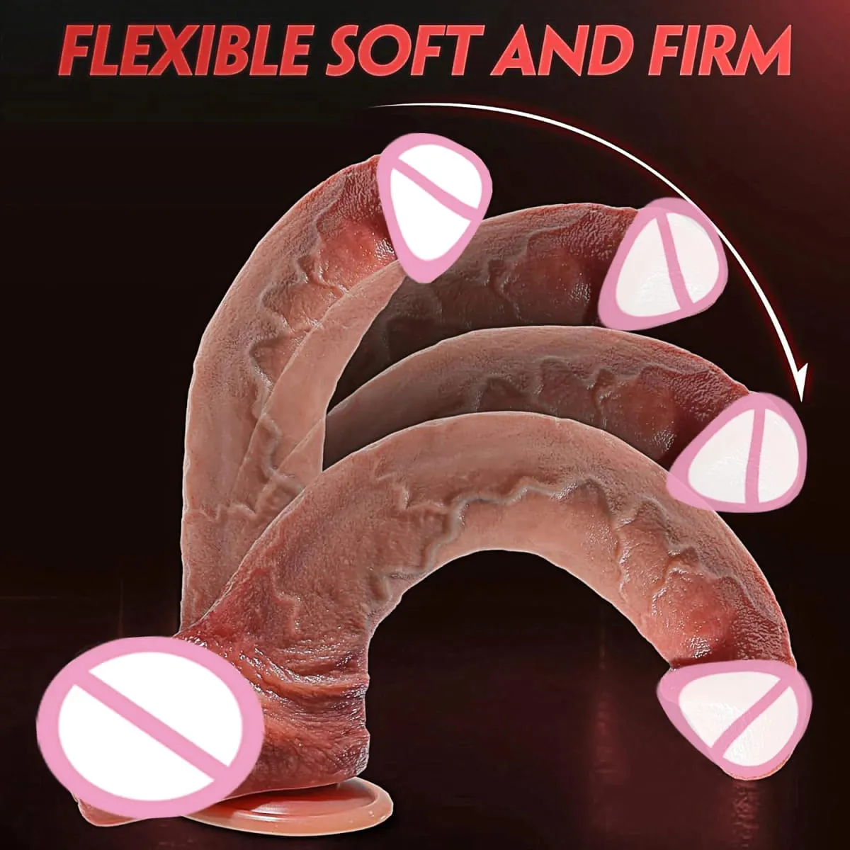 Thick Silicone Dildo Huge Fake Penis Double Cock Woman G-Spot with Powerful Suction Cup Adult Sex Toy Vagina Orgasm Masturbator — image 4