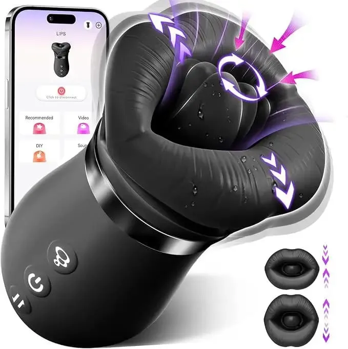 Female 5 IN 1 Tongue Licking Sucking Vibrator APP Control Clit Nipple Stimulator Adult Sex Toys for Women Couples