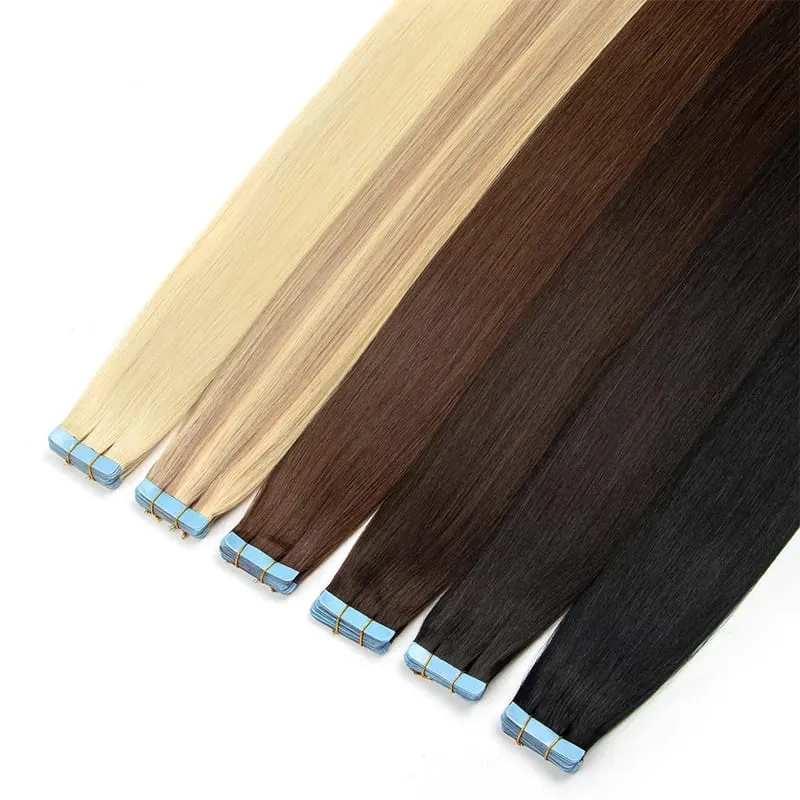 Invisible Tape-In Hair Extensions Straight Human Hair Seamless Invisible Skin Weft Design Smooth Soft Natural Texture No Frizz Easy To Wear — image 5