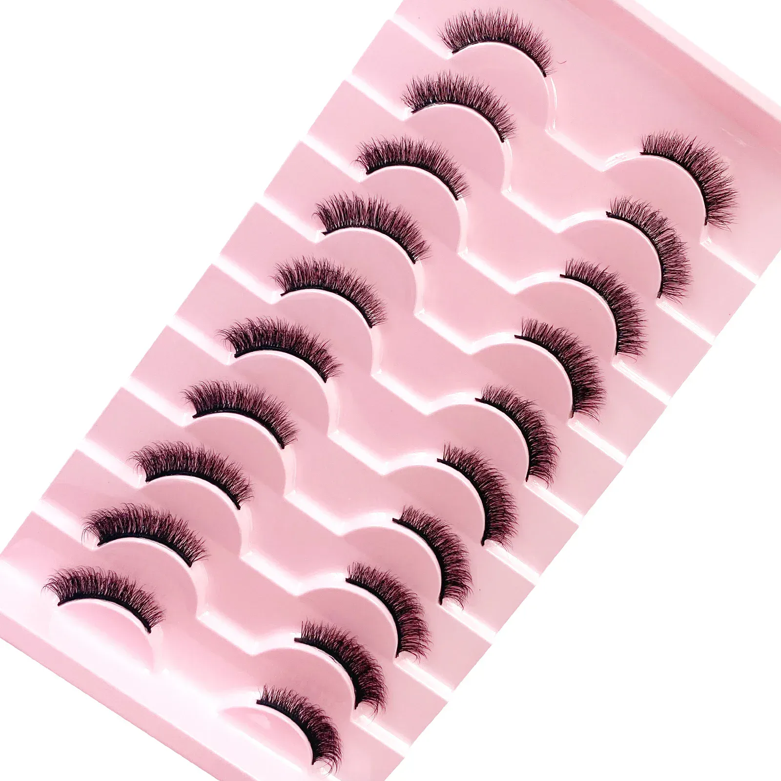 3D Cat Eye Lashes Half Eyelashes 10Pairs Half Lashes Natural Clear Stem False Eyelash Extension Makeup Faux Cils maquiag