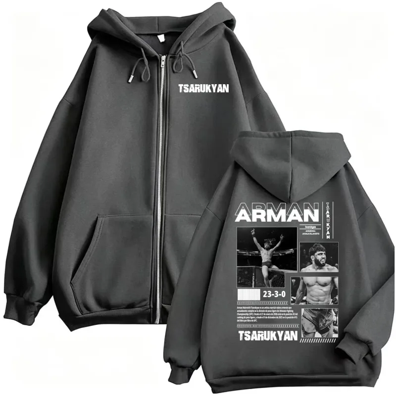 Arman Tsarukyan Ahalkalakets Fan Gifts Sweatshirt Jacket Men's Clothing Classic Zip Up Hoodies Casual Long Sleeve Cardigan Coats