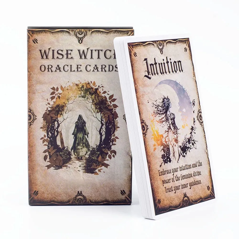 Wise Witch Oracle Cards 20Pcs English Version Fate Divination Tarot Cards FortuneTelling Card Games Party Board Game 12x7cm