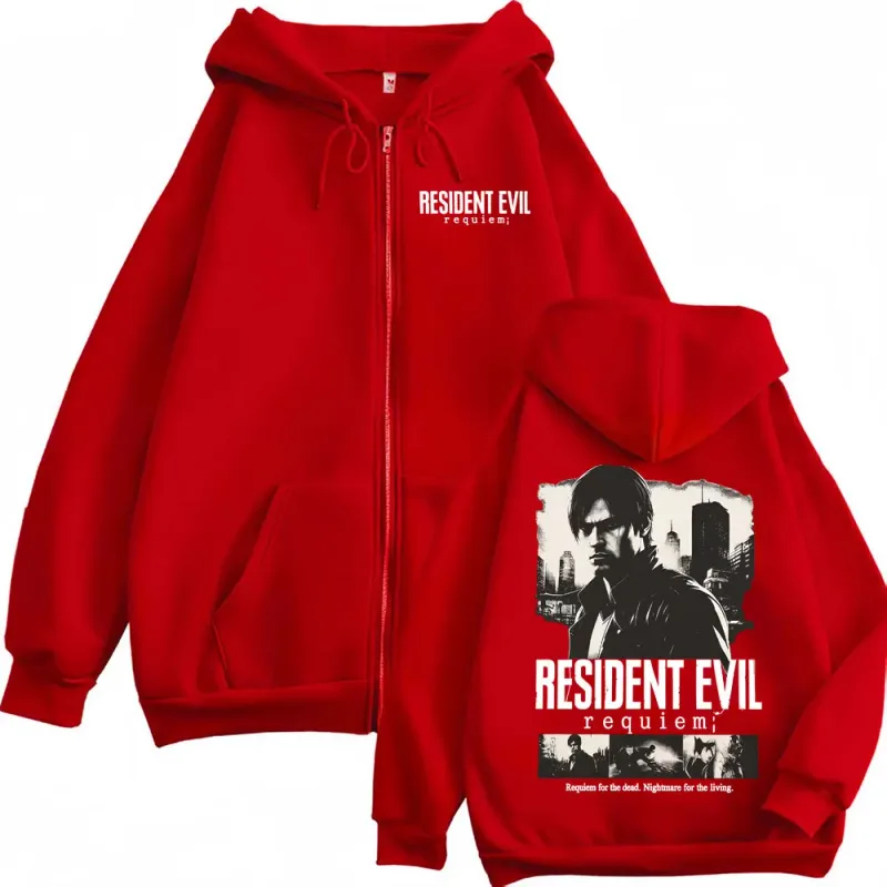 Limited Leon Kennedy Zip Up Hoodies Resident Evil Requiemm Jacket Sweatshirt Men Women Violence Aesthetic Zipper Pullovers Coats — image 5