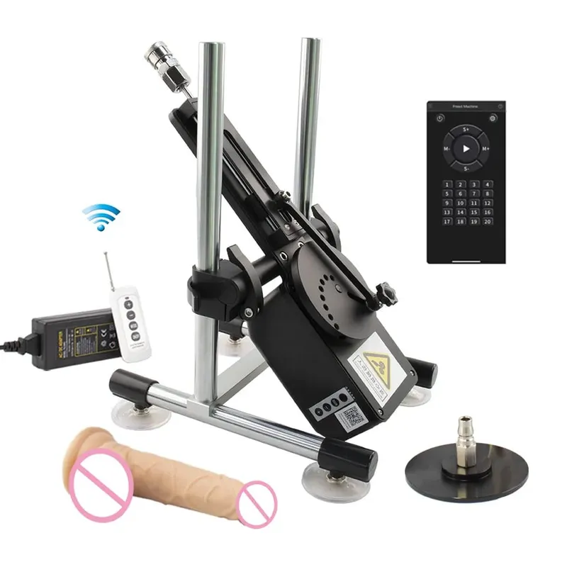 70W Automatic Telescopic SEX Machine 3-9cm Adjustable Stroke Metal & Dildo Attachments Adult Personal for Couples Men Women