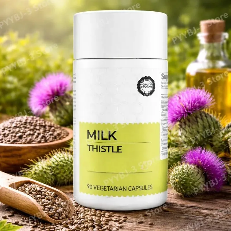 Silymarin Milk Thistle 300mg Extract with Vitamin C Inositol & Pueraria Liver Detox & Repair Support Antioxidant Support 90 PCS