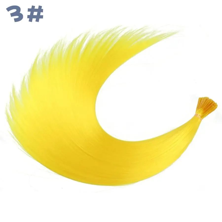 50 Strands/Pack Synthetic Colored I-Tip Stick Hair Extensions Straight Hair 16 Inch For Women High Temperature Fiber Hairpieces — image 11