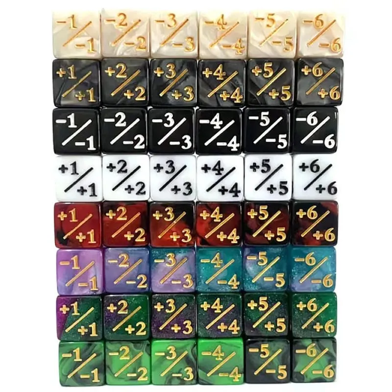 10Pcs 16mm 6 Side Dice Counters +1/-1 Dice Kids Toy Counting Dices For Magic The Gathering Card Gaming Token & Loyalty Toys Gift