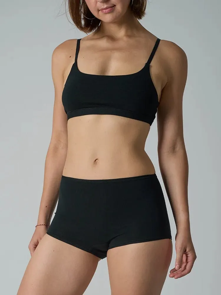 Cotton Underwire-Free Bralette and Boyshort Set – Unpadded Ribbed Knit Lingerie Two-Piece Set — image 5