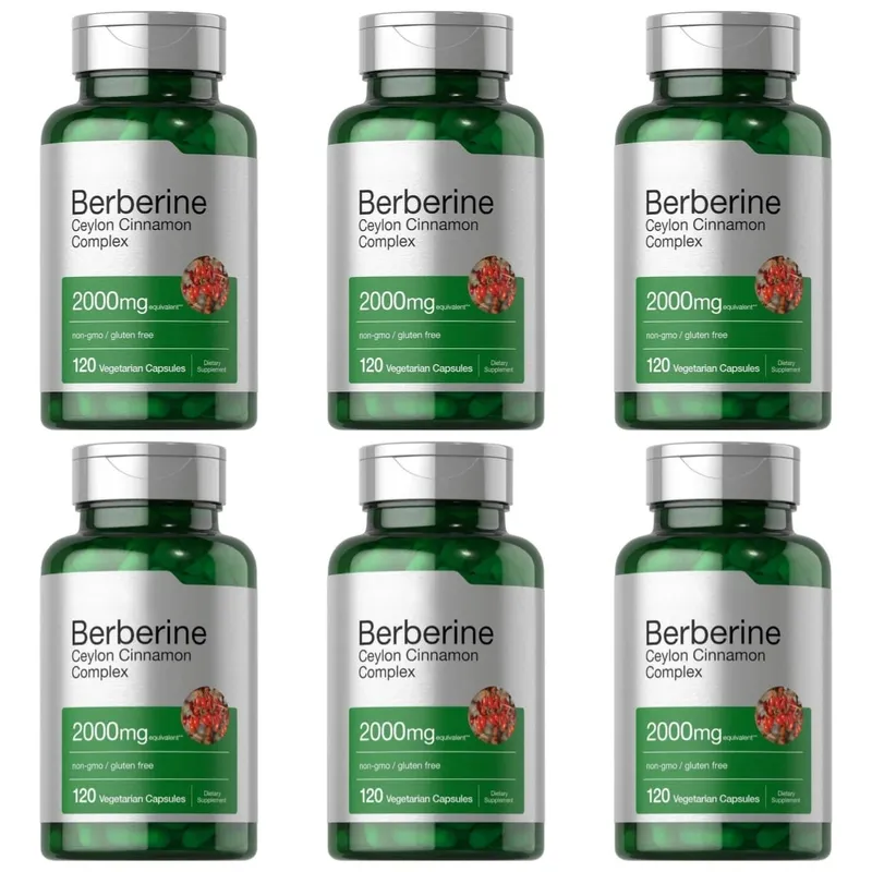 Berberin-Ceylon-Zimt-Komplex, 2000 mg, vegetarische Kapseln, gentechnikfrei, glutenfrei, tägliche Wellness-Ergänzung für Erwachsene, 120 Stück