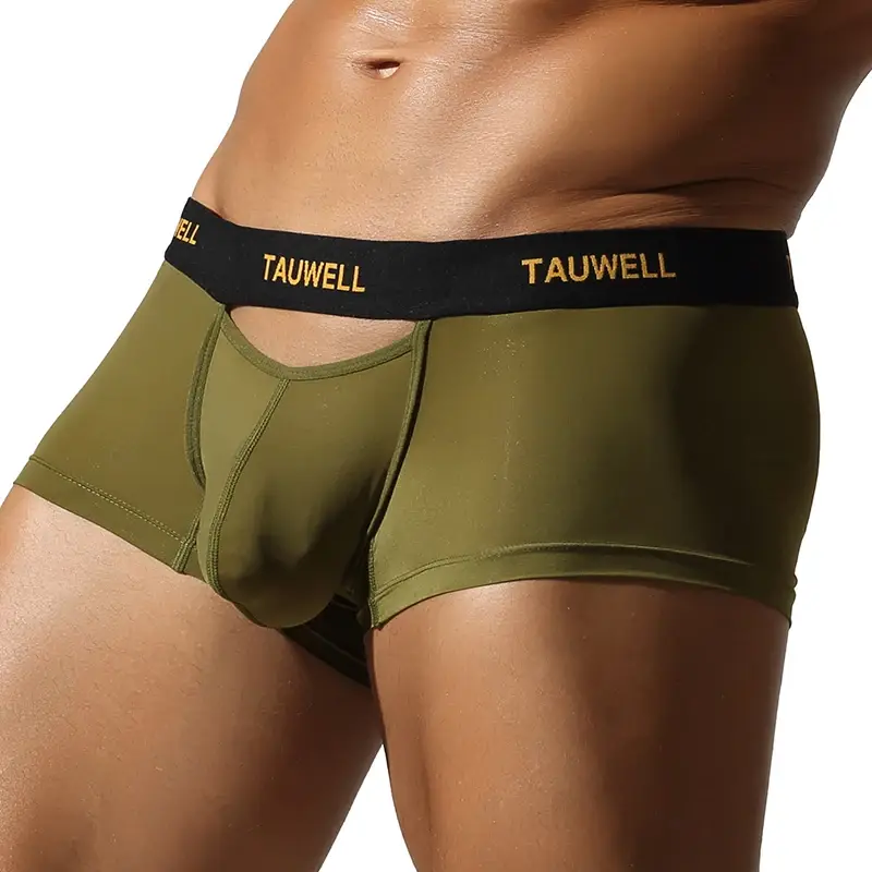 Herrenunterwäsche, bequem, kühl, dünn, sexy, halbtransparent, flacher Winkel, mit U-förmigem Beutel