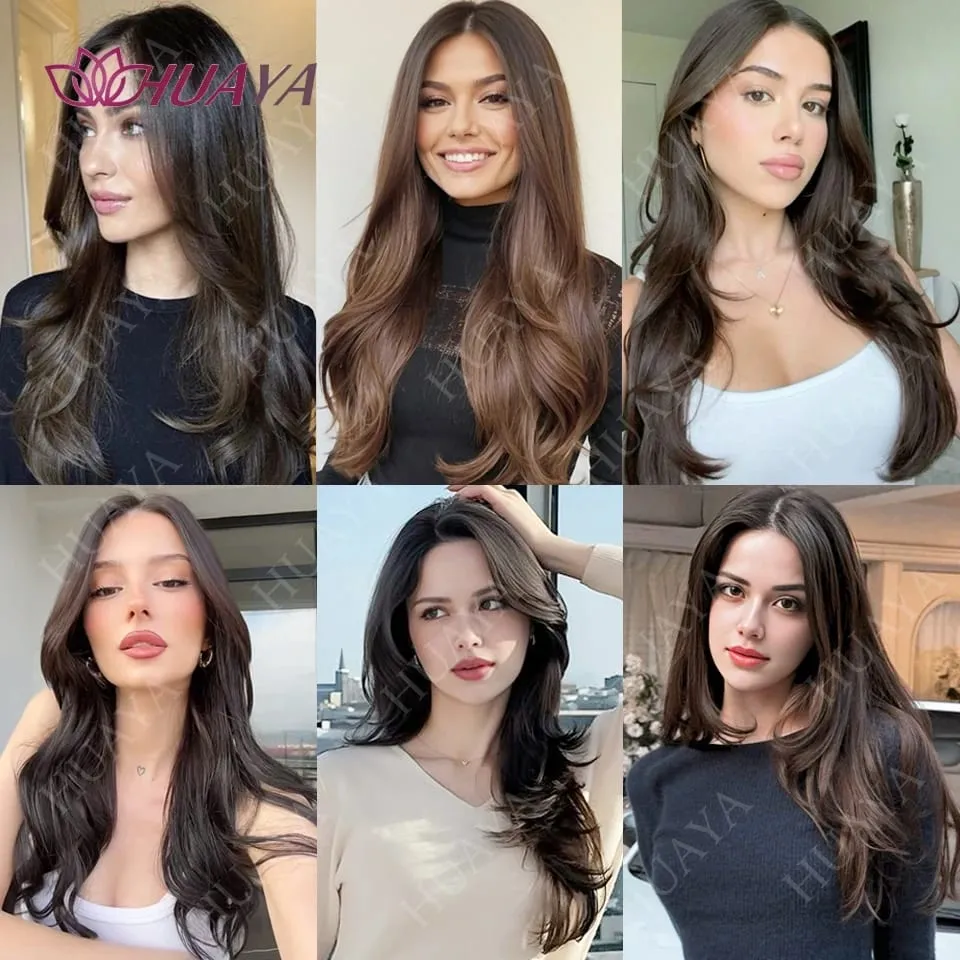Clip in Hair Extensions 20” One Piece Hair Extension Long Wavy Layered Hairstyles Natural Soft Synthetic Hairpieces for Women — image 6