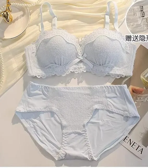 Women Strapless Wireless Bra Anti-Slip Half Cup Small Bust Compression Enhancer Anti-Sag Soft Sexy Lingerie Underwear Set — image 15