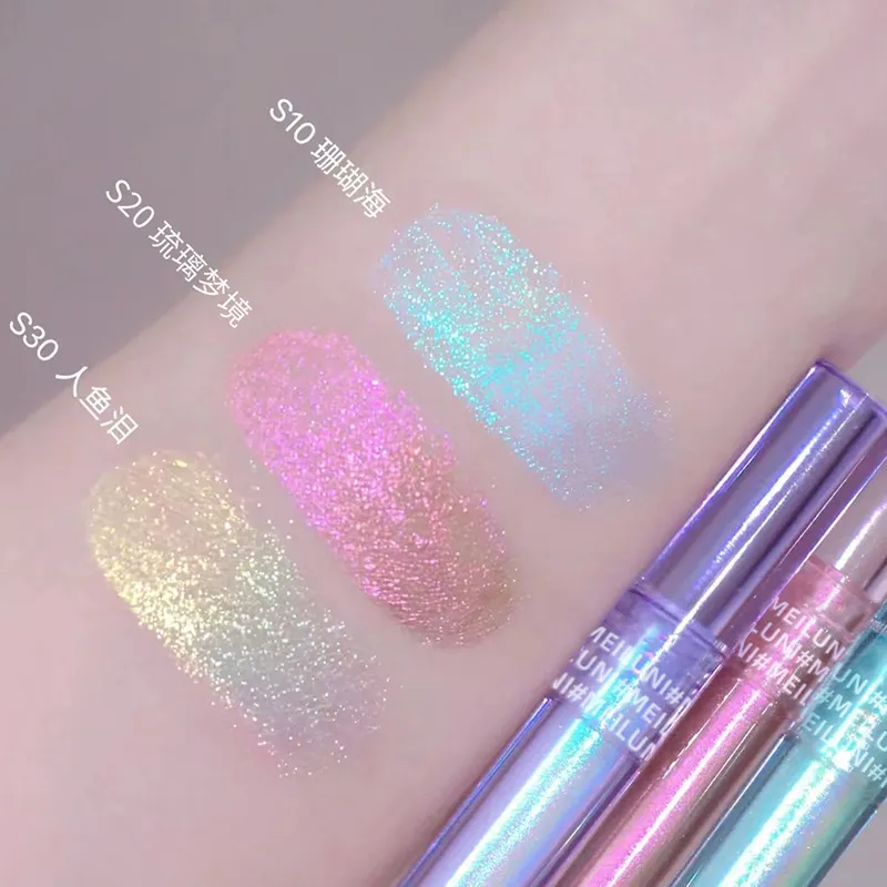 Glitter Chameleon Eye Makeup Multichrome Shimmer Eyeshadow Duochrome Stick Shine Chrome Highlighter Pen Party Luminous Cosmetics — image 4