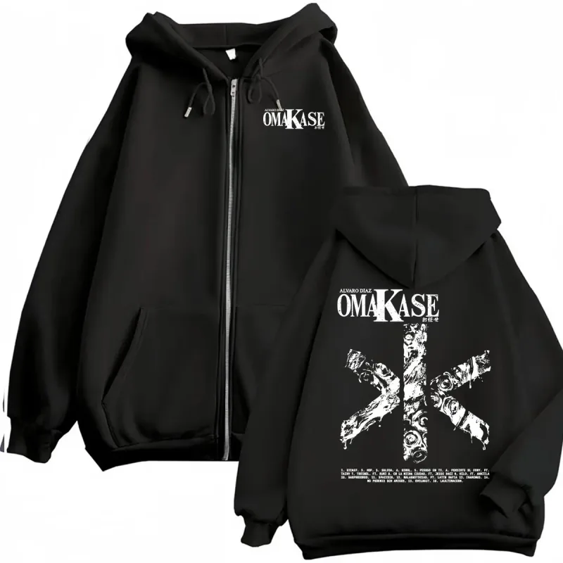 Alvaro Diaz Omakase Album 2026 Zipper Hoodies Men Women Hip Hop Pop Music Jacket Sweatshirts Bodywarmer Cozy Zip Up Hoodie Coats — image 1