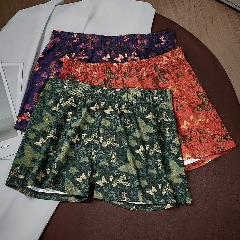 4Pcs Set Of Men's Personalized Butterfly Printed Flat Angle Pants, Loose Breathable Elastic Aro Pants, Men's Casual Underwear